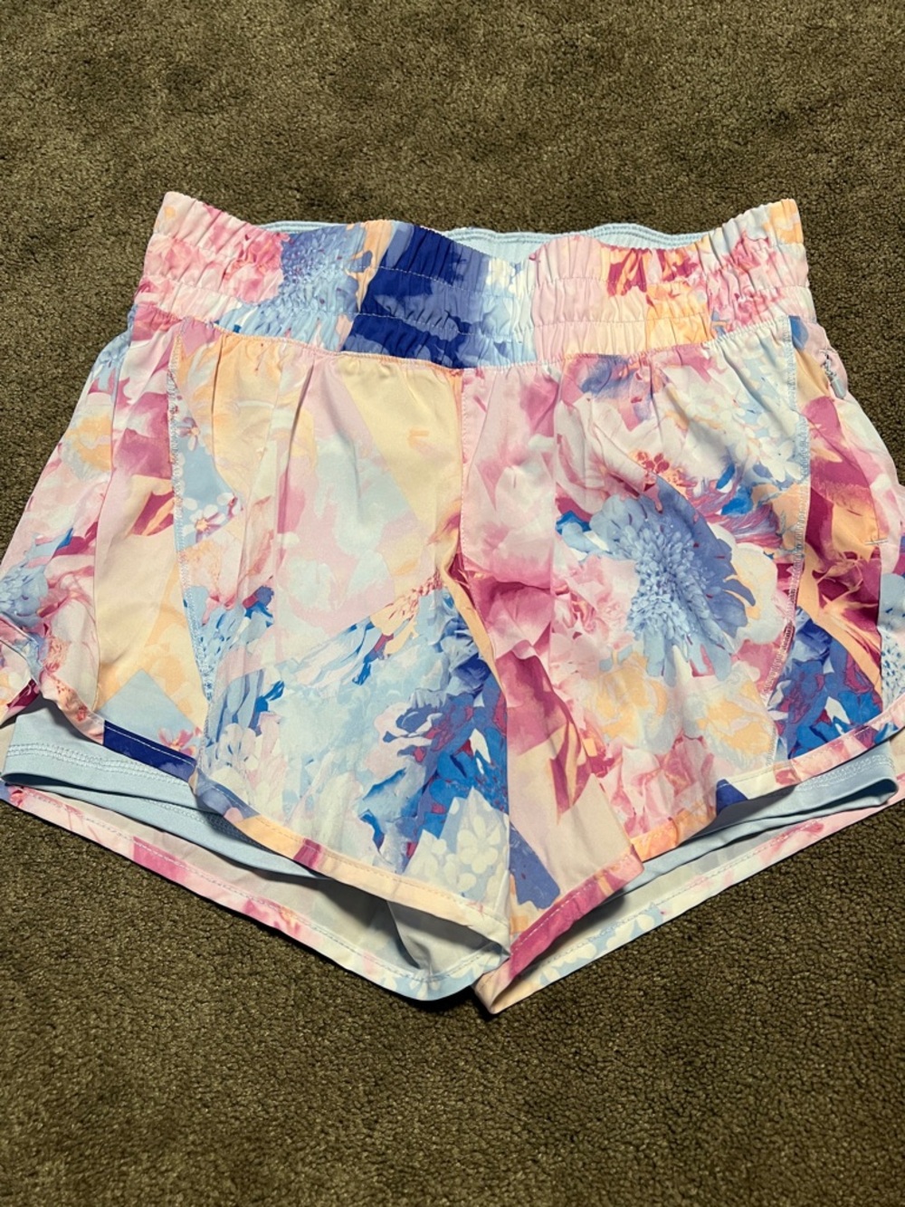 Avia Pastel Floral Athletic Shorts in Pink, Blue & Peach